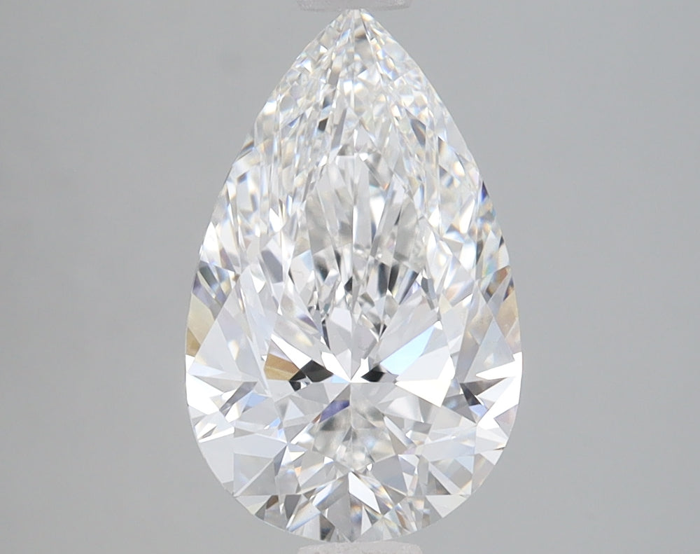 2.57 Carat Pear Lab Diamond with  Cut Diamond in 14KT  view 1

