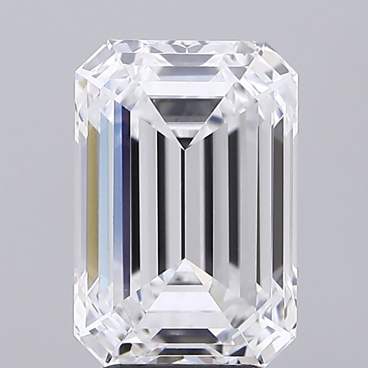 3.98 Carat Emerald Lab Diamond with  Cut Diamond in 14KT  view 1
