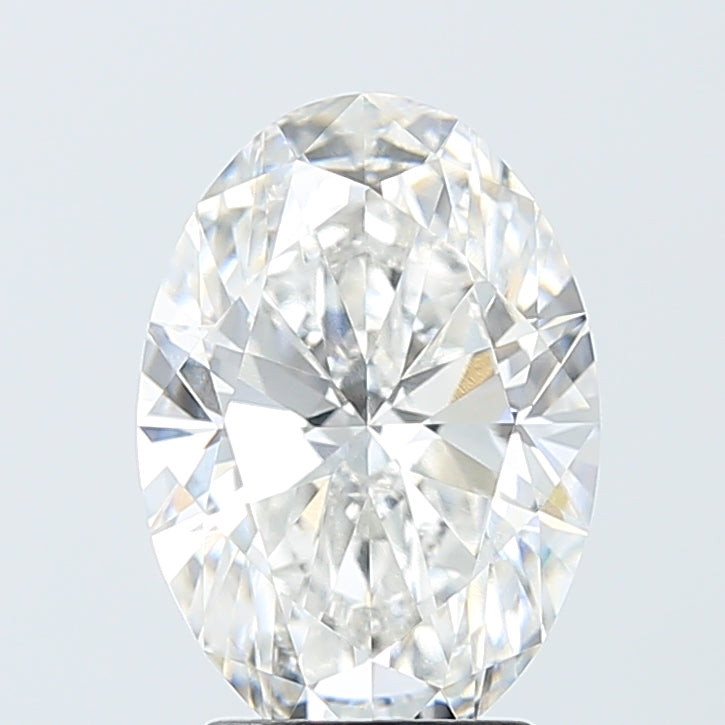 3.08 Carat Oval Lab Diamond with  Cut Diamond in 14KT  view 1
