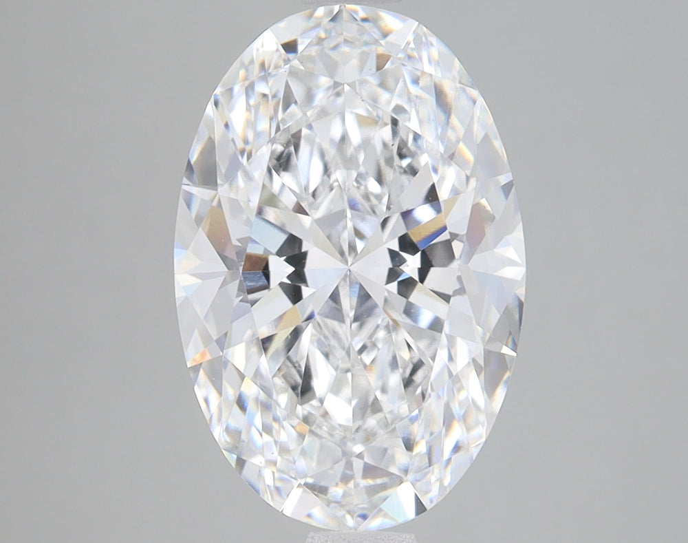 4.01 Carat Oval Lab Diamond with  Cut Diamond in 14KT  view 1

