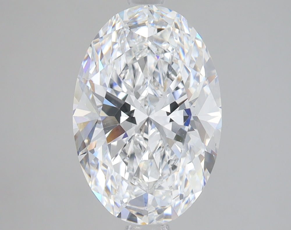 2.58 Carat Oval Lab Diamond with  Cut Diamond in 14KT  view 1
