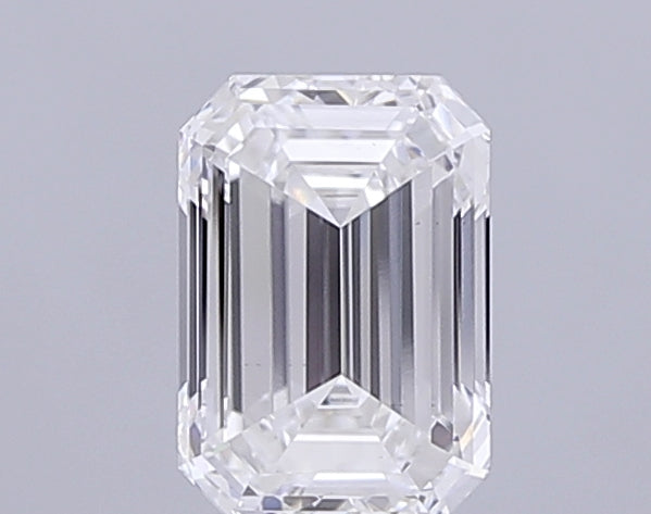 3.51 Carat Emerald Lab Diamond with  Cut Diamond in 14KT  view 1
