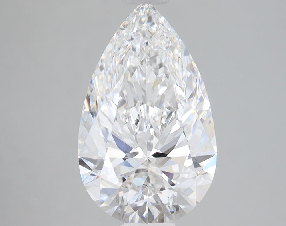 2.46 Carat Pear Lab Diamond with  Cut Diamond in 14KT  view 1
