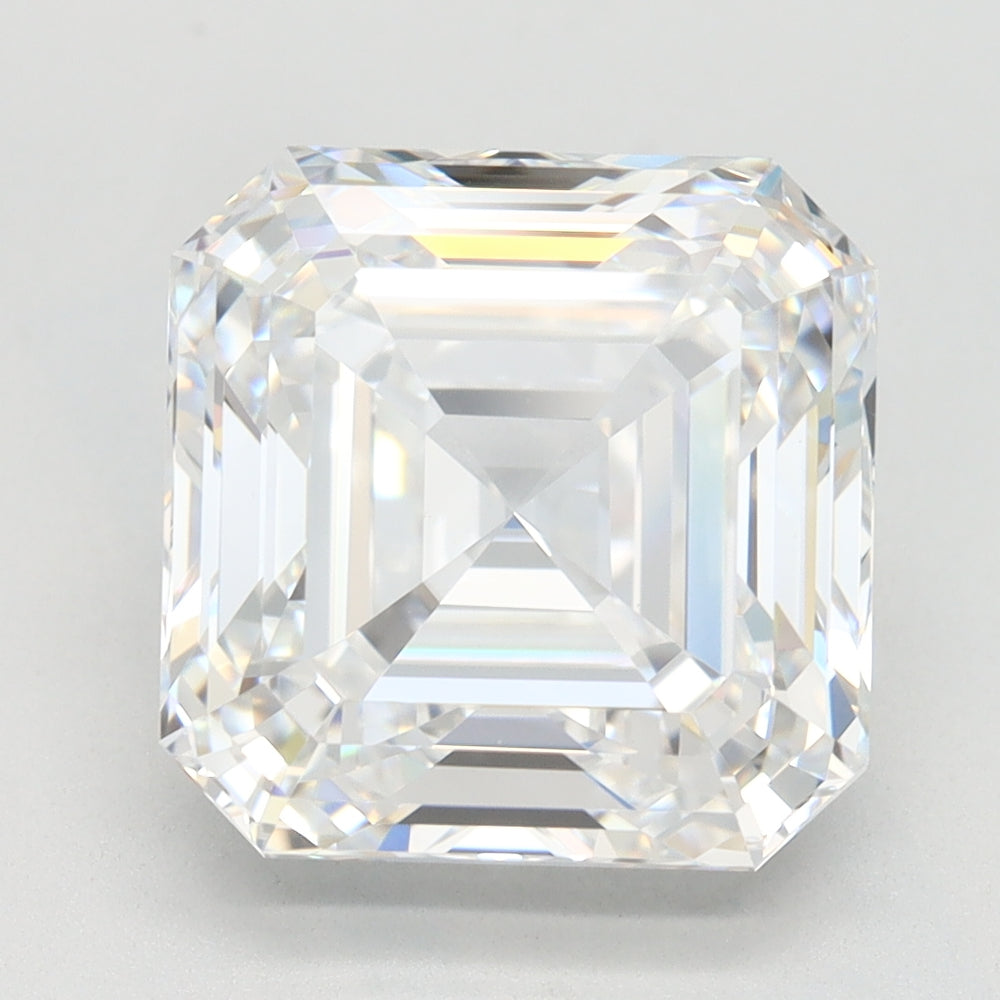4.6 Carat Asscher Lab Diamond with  Cut Diamond in 14KT  view 1
