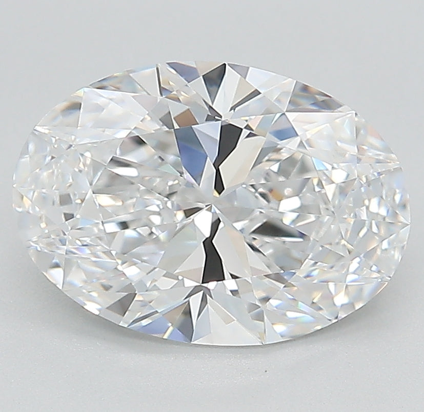 2.96 Carat Oval Lab Diamond with  Cut Diamond in 14KT  view 1
