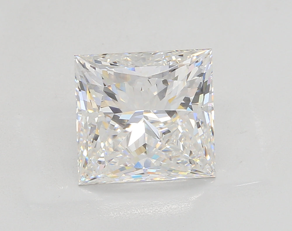 3.97 Carat Princess Lab Diamond with  Cut Diamond in 14KT  view 1
