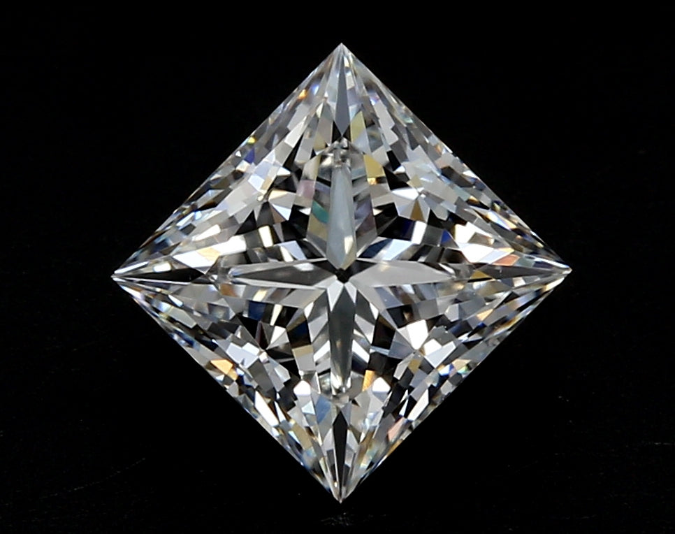 3.05 Carat Princess Lab Diamond with  Cut Diamond in 14KT  view 1
