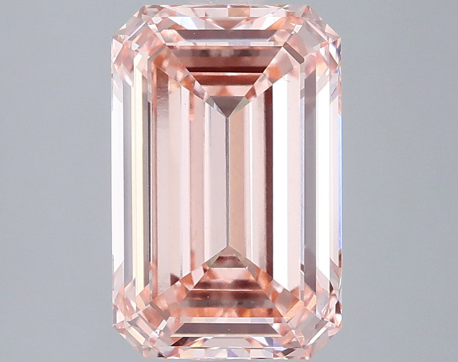 2.97 Carat Emerald Lab Diamond with  Cut Diamond in 14KT  view 1
