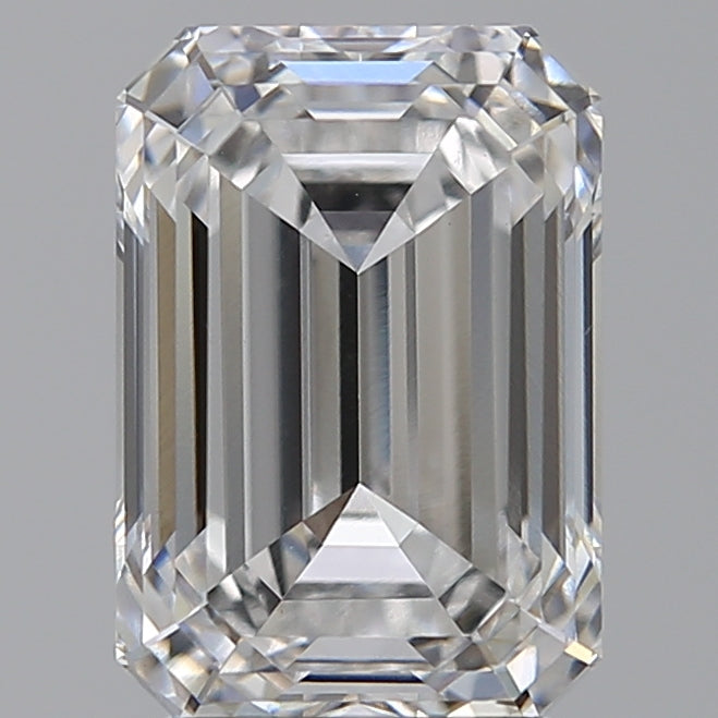 3.06 Carat Emerald Lab Diamond with  Cut Diamond in 14KT  view 1

