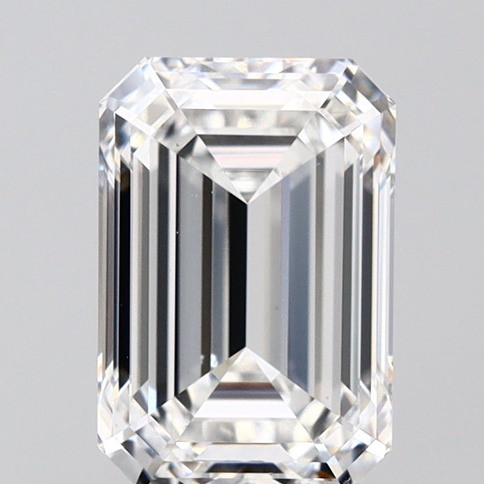 2.51 Carat Emerald Lab Diamond with  Cut Diamond in 14KT  view 1
