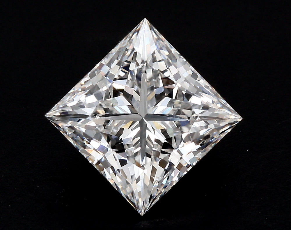 2.58 Carat Princess Lab Diamond with  Cut Diamond in 14KT  view 1
