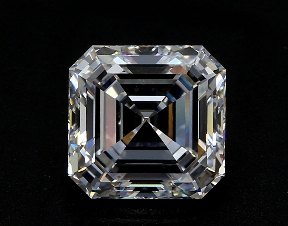 1.59 Carat Asscher Lab Diamond with  Cut Diamond in 14KT  view 1
