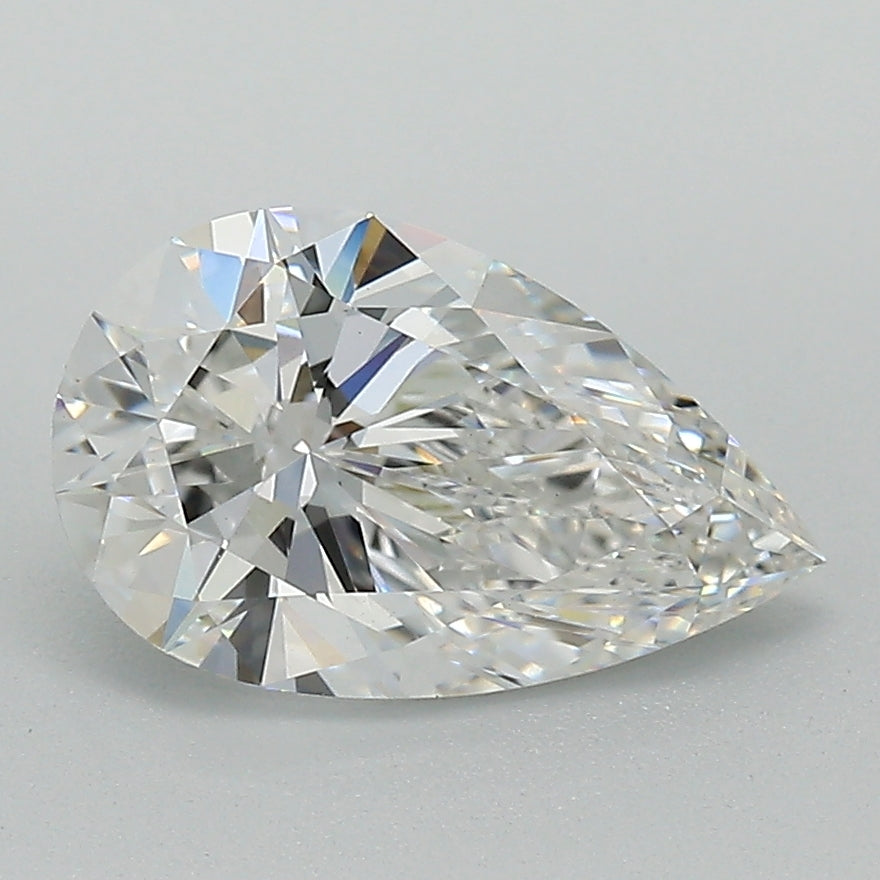 1.76 Carat Pear Lab Diamond with  Cut Diamond in 14KT  view 1
