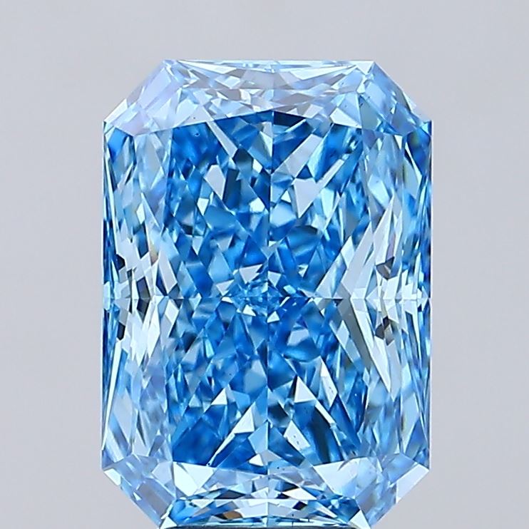 6.06 Carat Radiant Lab Diamond with  Cut Diamond in 14KT  view 1
