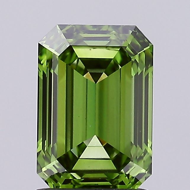 1.61 Carat Emerald Lab Diamond with  Cut Diamond in 14KT  view 1

