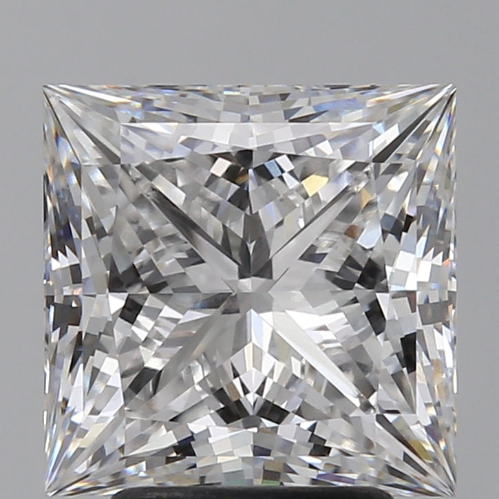3.59 Carat Princess Lab Diamond with  Cut Diamond in 14KT  view 1
