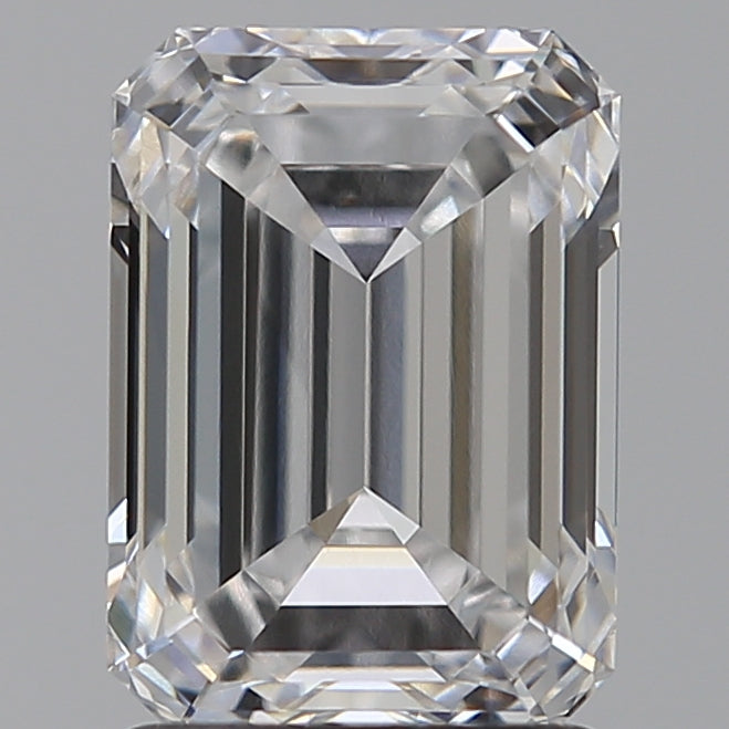 2.05 Carat Emerald Lab Diamond with  Cut Diamond in 14KT  view 1
