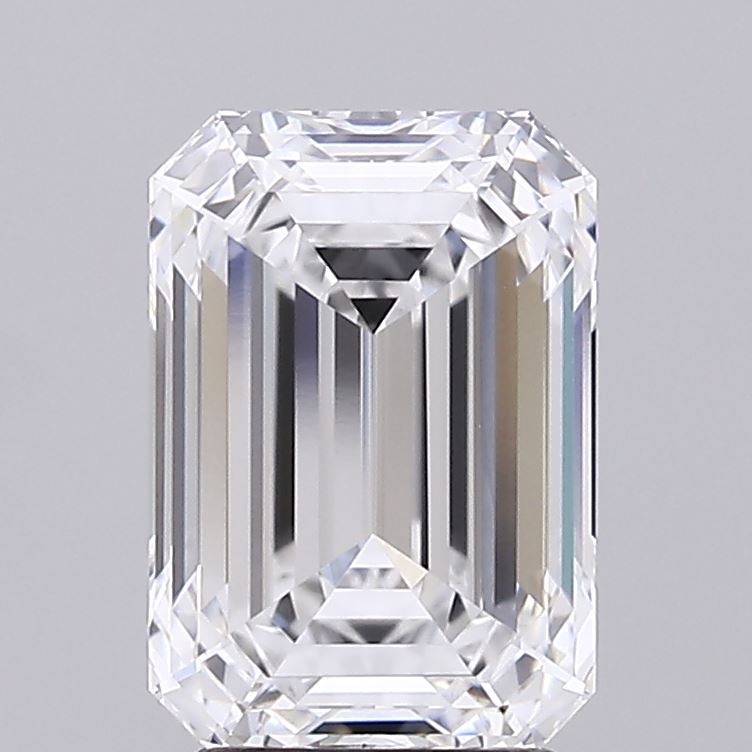 3.16 Carat Emerald Lab Diamond with  Cut Diamond in 14KT  view 1
