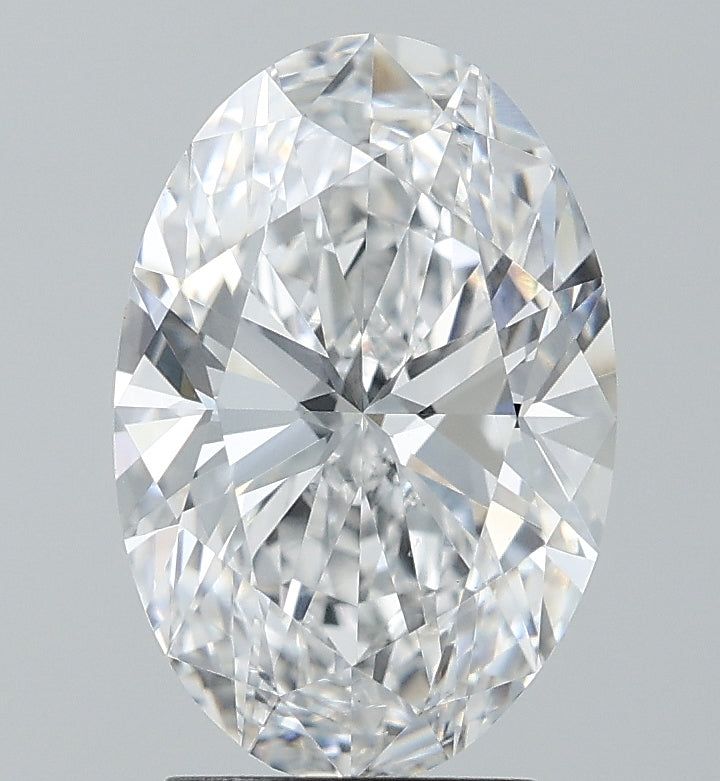 3.0 Carat Oval Lab Diamond with  Cut Diamond in 14KT  view 1
