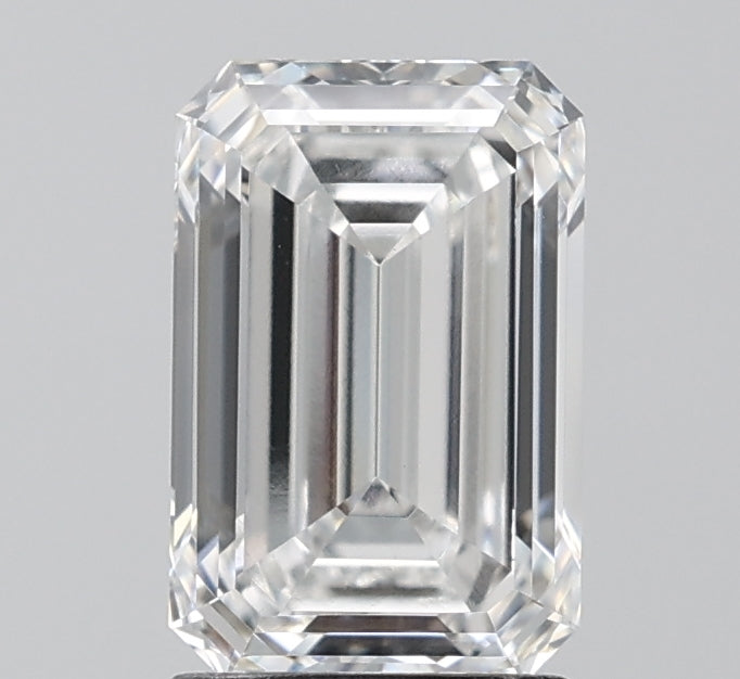 2.08 Carat Emerald Lab Diamond with  Cut Diamond in 14KT  view 1
