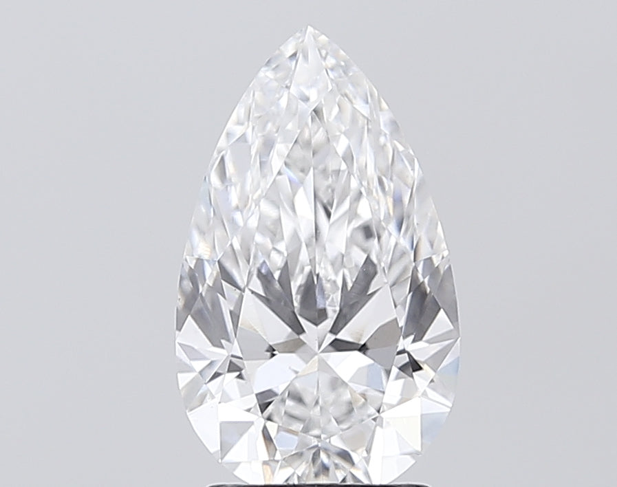 2.51 Carat Pear Lab Diamond with  Cut Diamond in 14KT  view 1
