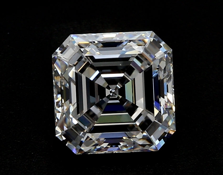 2.48 Carat Asscher Lab Diamond with  Cut Diamond in 14KT  view 1
