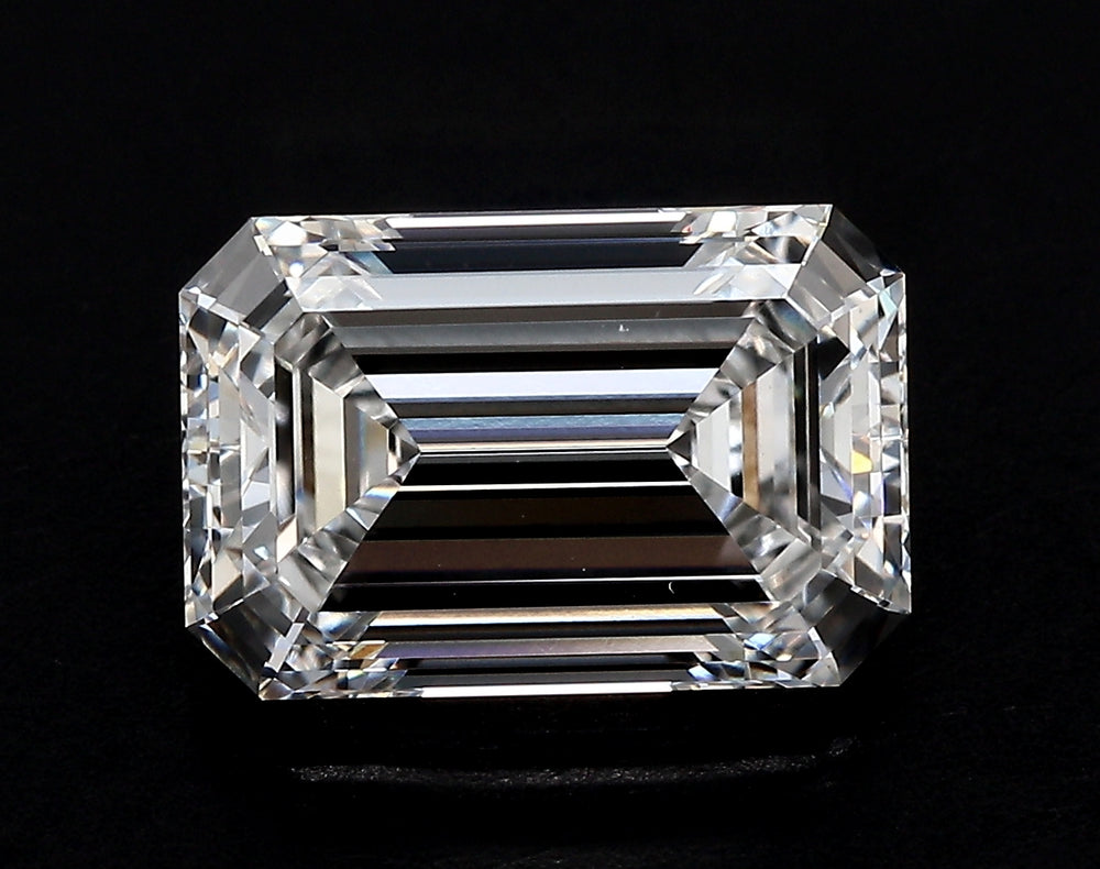 2.01 Carat Emerald Lab Diamond with  Cut Diamond in 14KT  view 1
