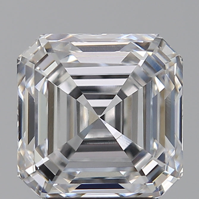 3.09 Carat Asscher Lab Diamond with  Cut Diamond in 14KT  view 1
