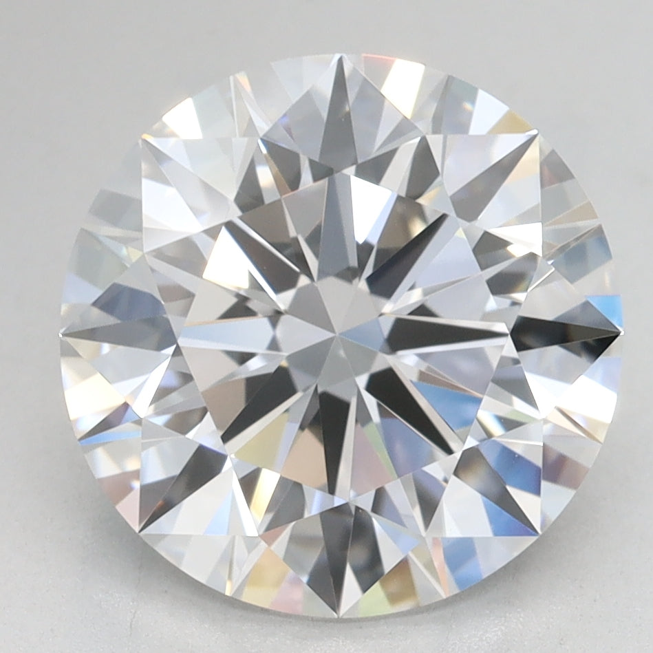 3.4 Carat Round Lab Diamond with  Cut Diamond in 14KT  view 1
