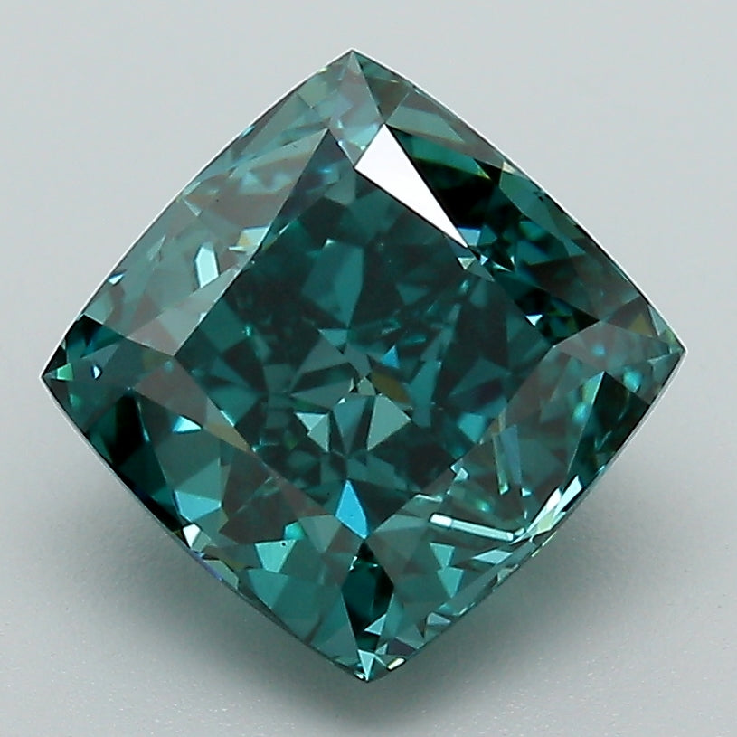 3.11 Carat Cushion Lab Diamond with  Cut Diamond in 14KT  view 1

