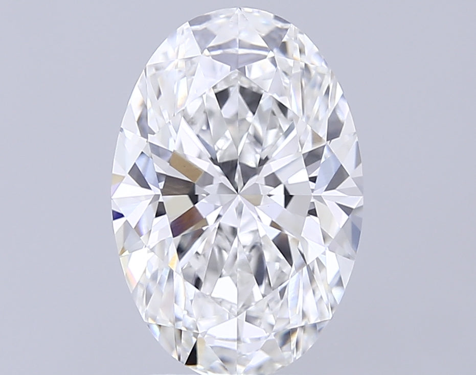 3.72 Carat Oval Lab Diamond with  Cut Diamond in 14KT  view 1
