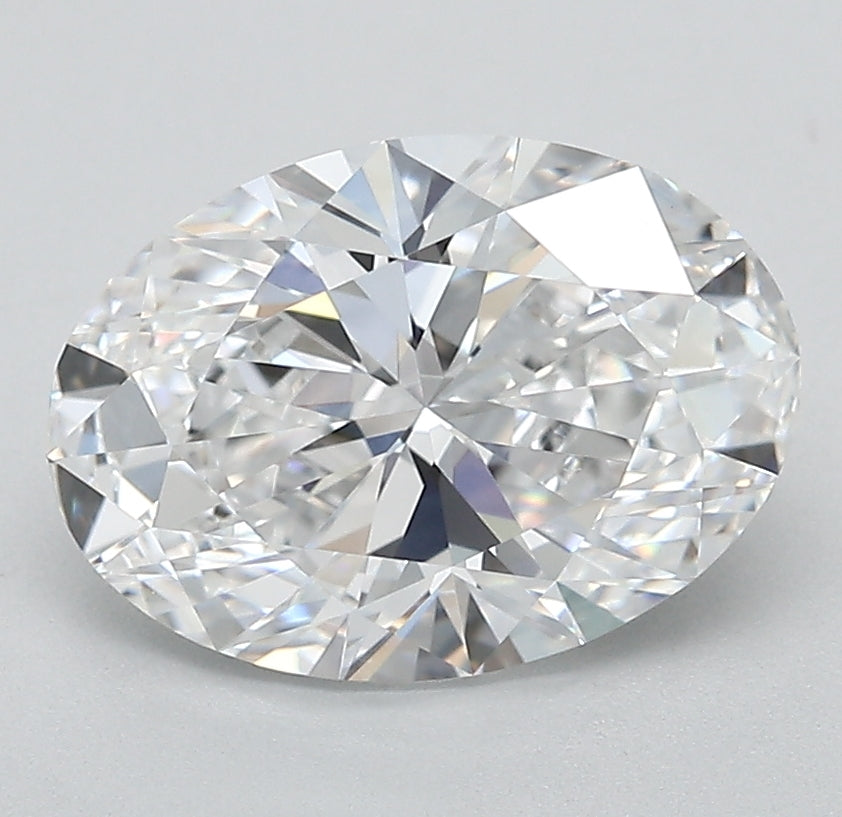 2.45 Carat Oval Lab Diamond with  Cut Diamond in 14KT  view 1
