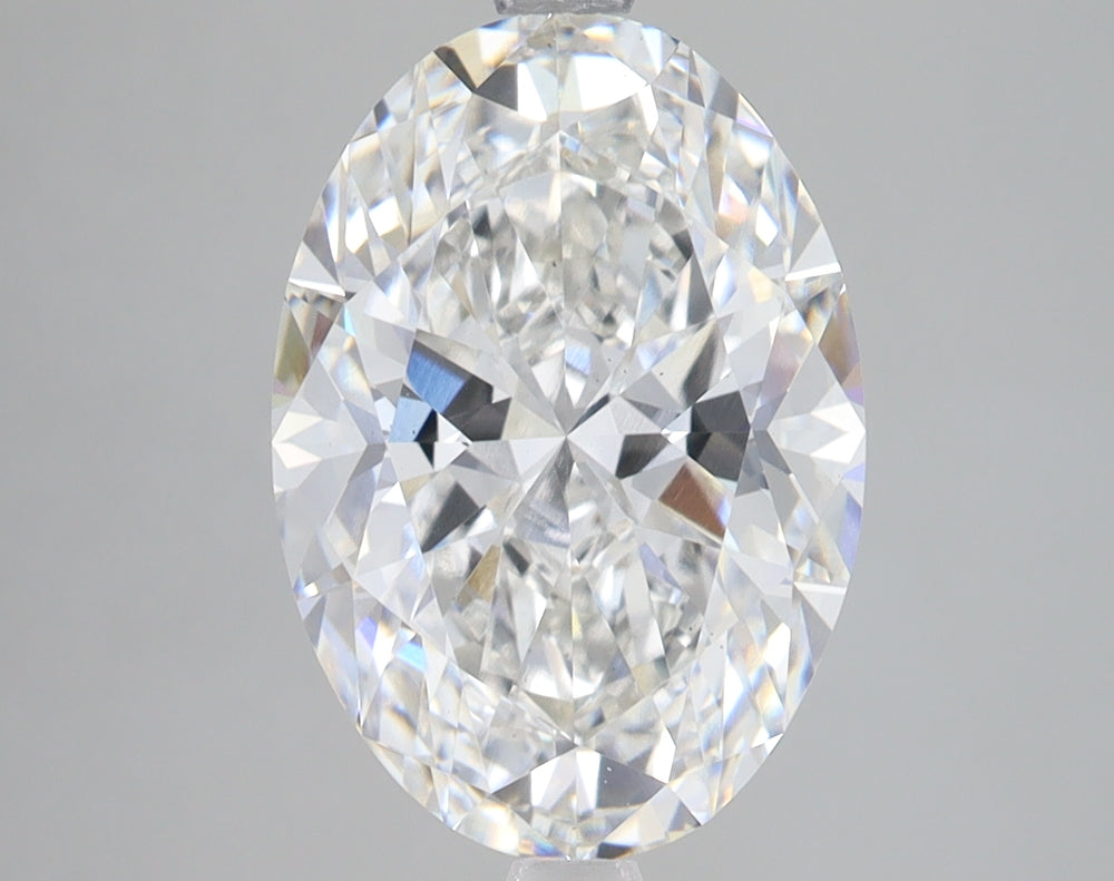 4.4 Carat Oval Lab Diamond with  Cut Diamond in 14KT  view 1
