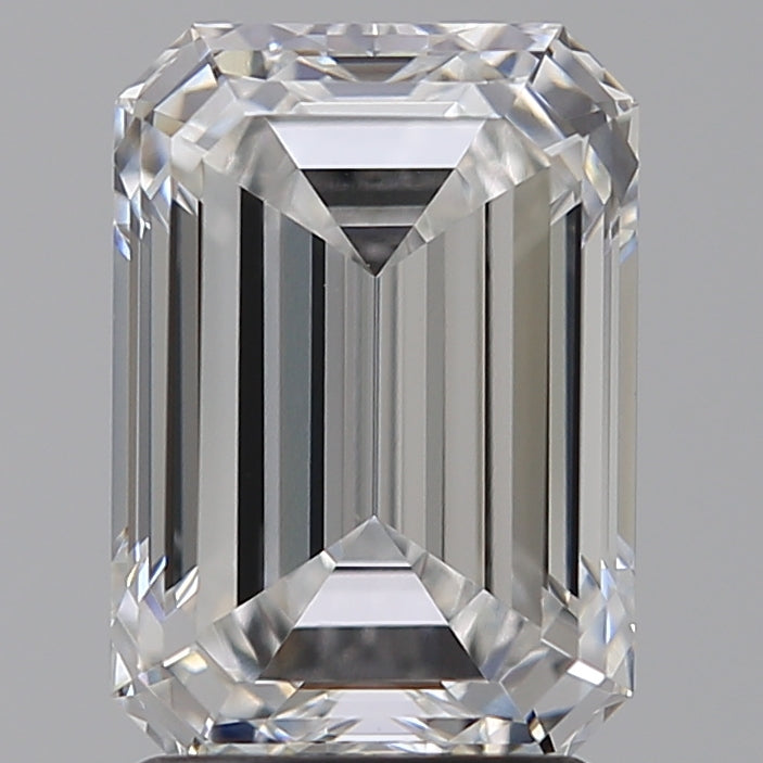 2.53 Carat Emerald Lab Diamond with  Cut Diamond in 14KT  view 1
