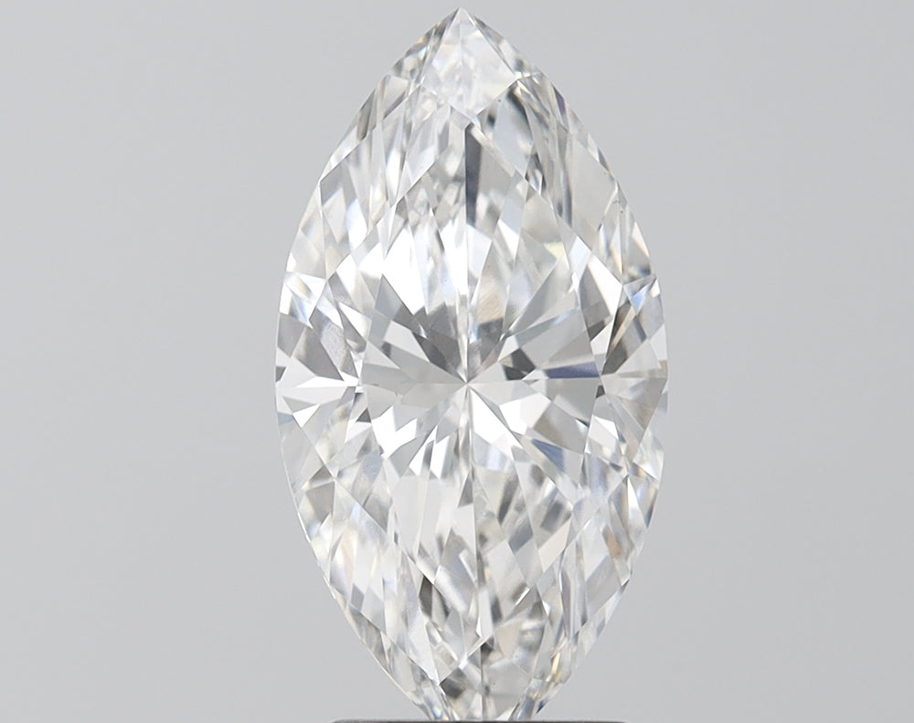 2.77 Carat Marquise Lab Diamond with  Cut Diamond in 14KT  view 1
