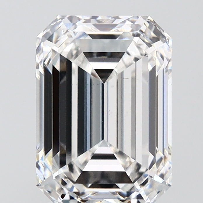 3.02 Carat Emerald Lab Diamond with  Cut Diamond in 14KT  view 1
