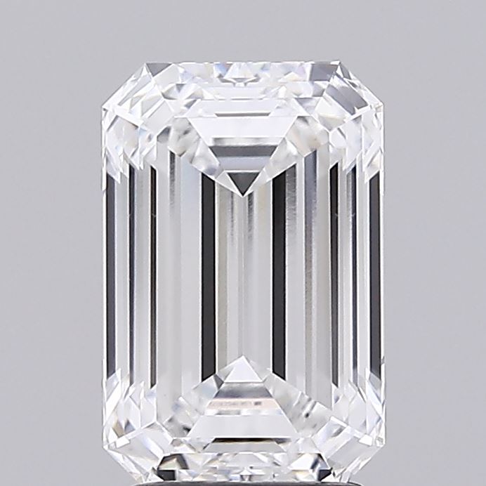 2.69 Carat Emerald Lab Diamond with  Cut Diamond in 14KT  view 1
