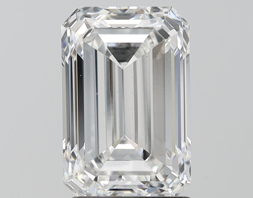 2.5 Carat Emerald Lab Diamond with  Cut Diamond in 14KT  view 1
