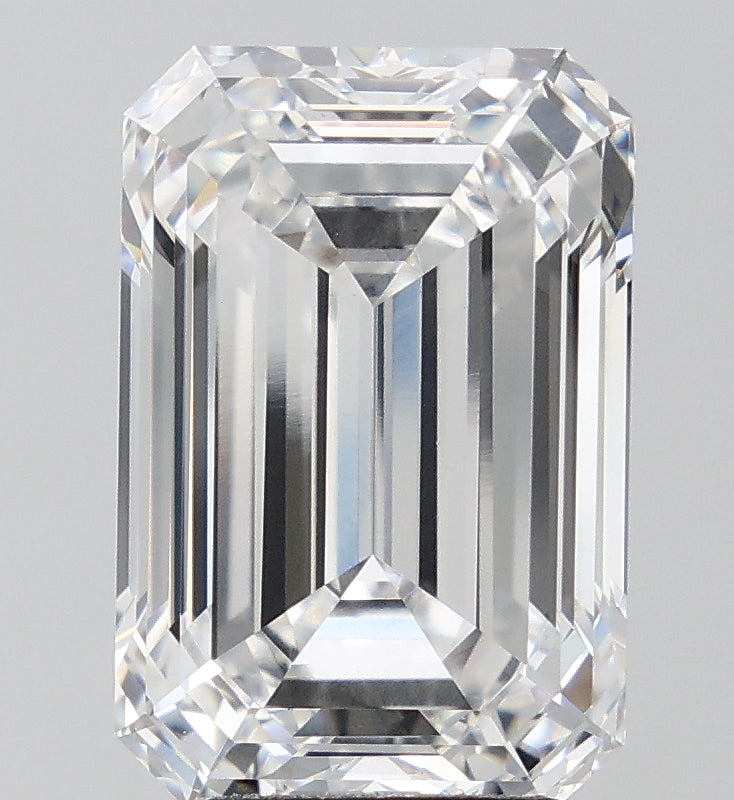 8.59 Carat Emerald Lab Diamond with  Cut Diamond in 14KT  view 1
