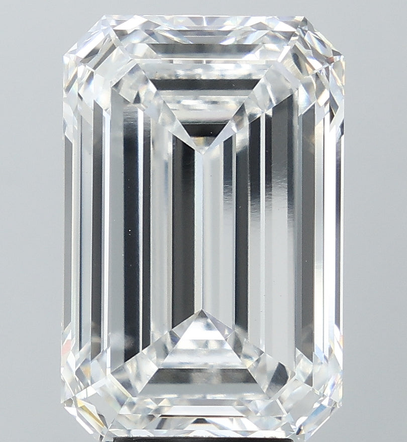 11.03 Carat Emerald Lab Diamond with  Cut Diamond in 14KT  view 1

