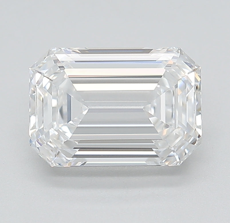 2.2 Carat Emerald Lab Diamond with  Cut Diamond in 14KT  view 1
