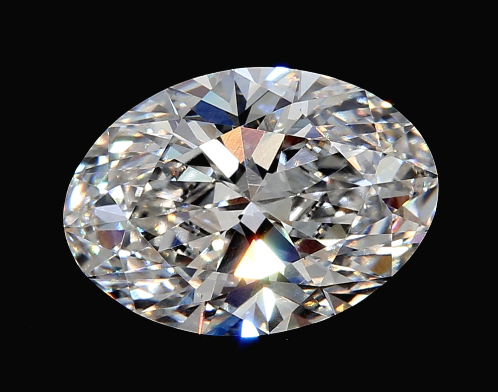 3.2 Carat Oval Lab Diamond with  Cut Diamond in 14KT  view 1
