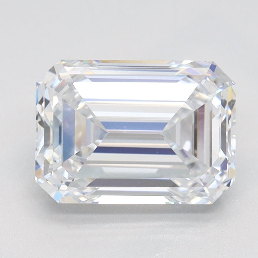 1.6 Carat Emerald Lab Diamond with  Cut Diamond in 14KT  view 1
