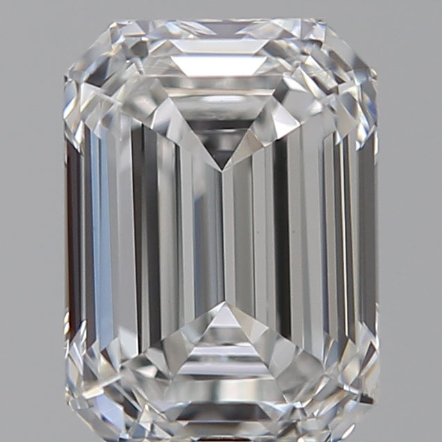 1.5 Carat Emerald Lab Diamond with  Cut Diamond in 14KT  view 1
