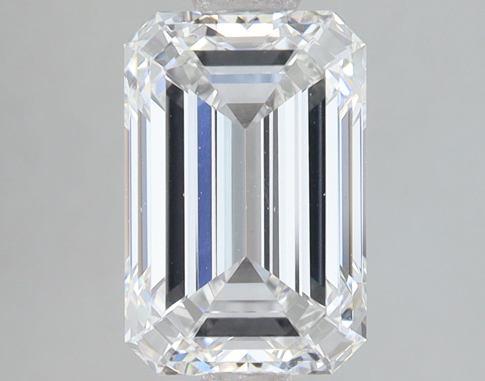 3.0 Carat Emerald Lab Diamond with  Cut Diamond in 14KT  view 1
