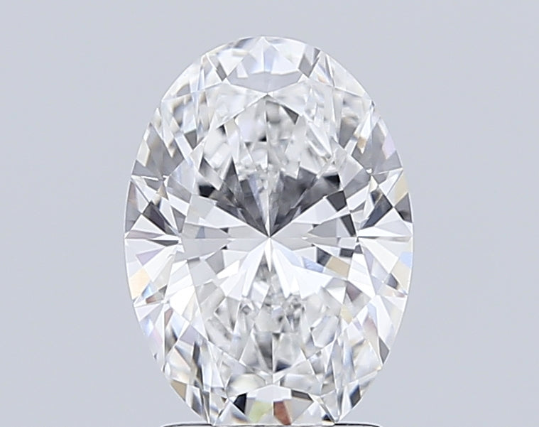 3.05 Carat Oval Lab Diamond with  Cut Diamond in 14KT  view 1

