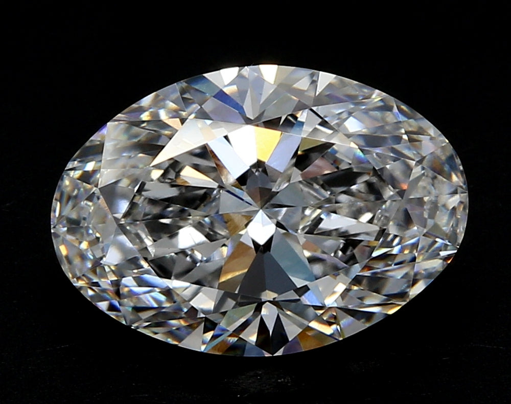 3.97 Carat Oval Lab Diamond with  Cut Diamond in 14KT  view 1
