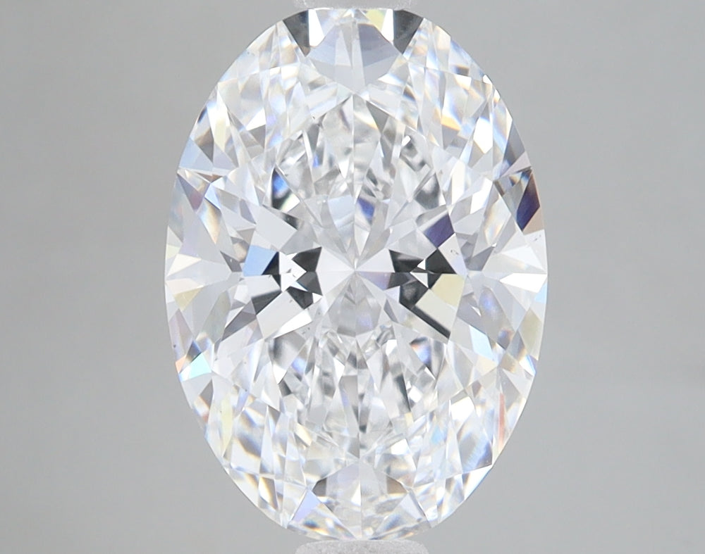 3.04 Carat Oval Lab Diamond with  Cut Diamond in 14KT  view 1
