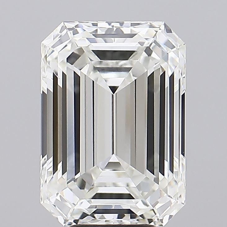 8.08 Carat Emerald Lab Diamond with  Cut Diamond in 14KT  view 1
