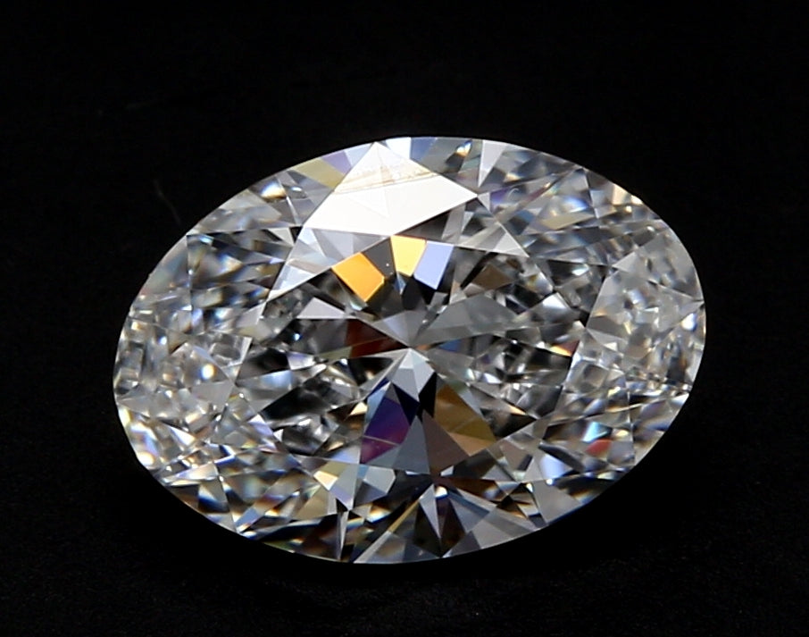 2.74 Carat Oval Lab Diamond with  Cut Diamond in 14KT  view 1
